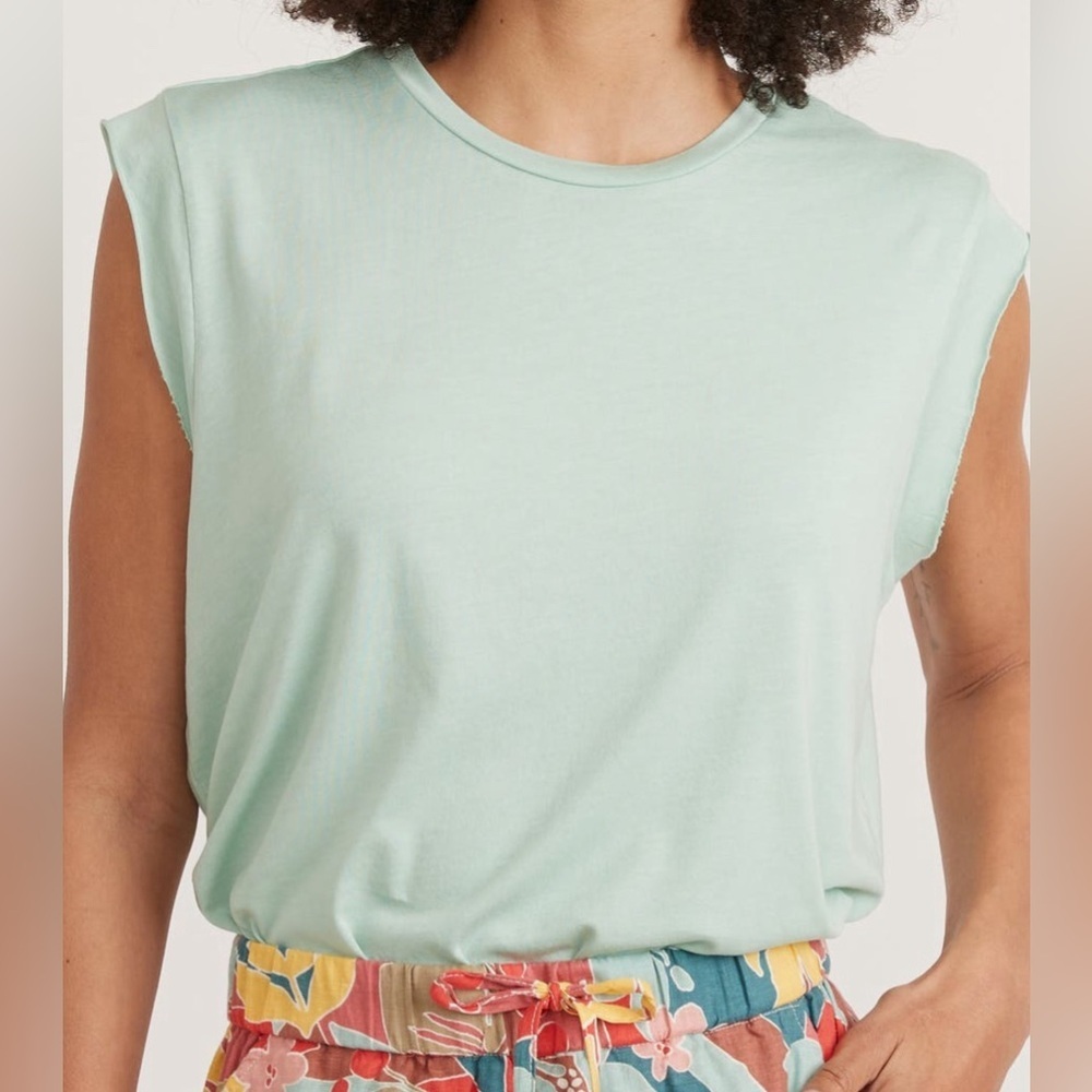 Marine Layer Devin Muscle Tank Birds Egg Blue Size XL NWT